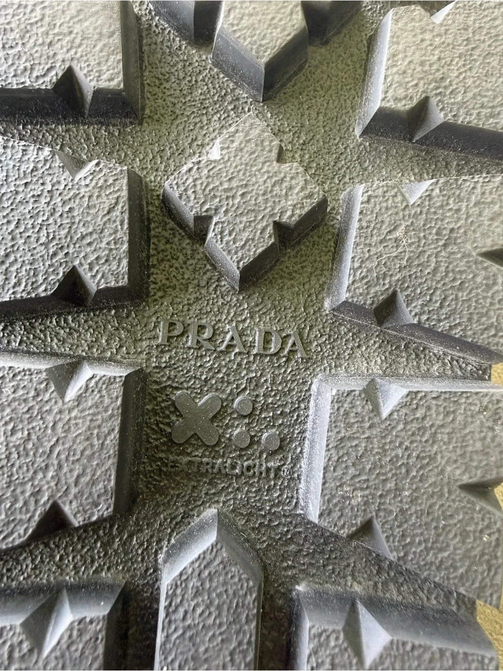 Prada Black Sequin Logo Slide Sandals